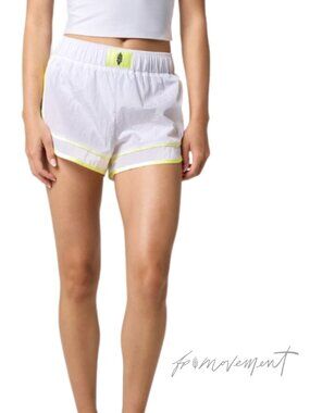FP MOVEMENT new Varsity Blues Shorts - White Neon Yellow